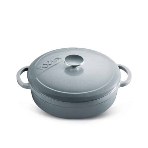 Voeux Gracieuse Shallow Cast Iron Pot 28 cm Gray - -Voeux Kitchen
