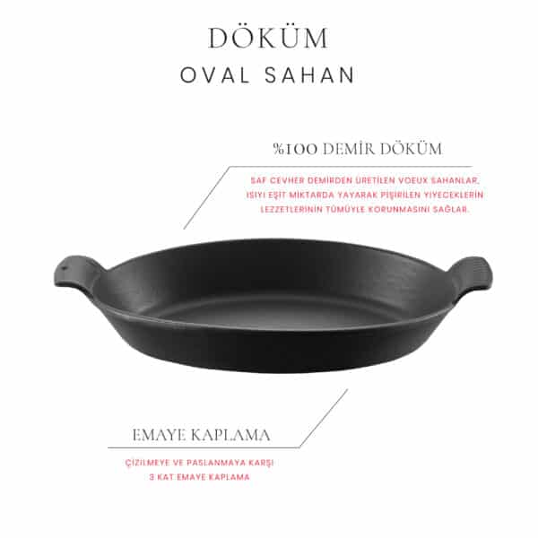 Voeux Elegance Cast Iron Kayak Basin 20 cm Black and Trivet - -Voeux Kitchen