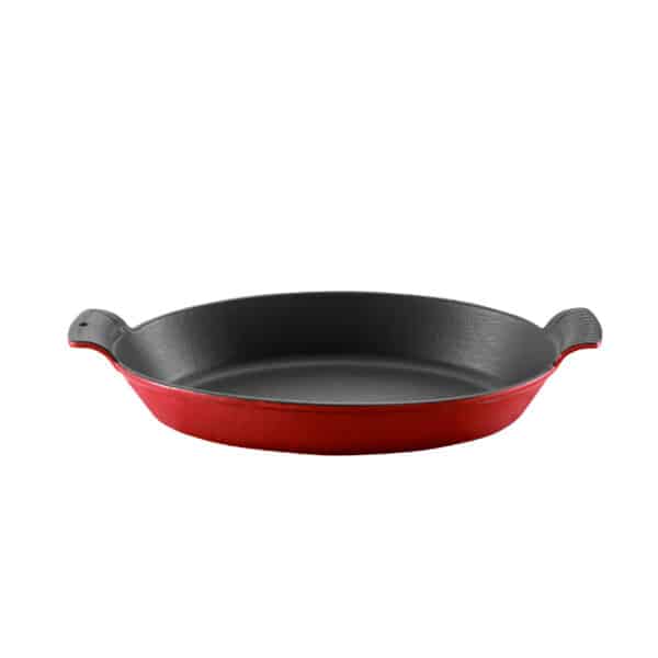 Voeux L'Amour Oval Handle Pan 20 cm Red & Wooden Hot Pad - -Voeux Kitchen