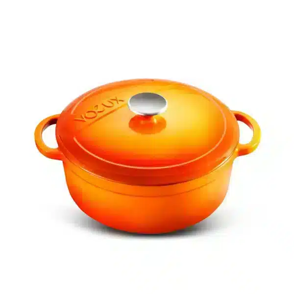Voeux Amusant Round Casserole 24 cm Orange - -Voeux Kitchen